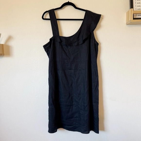 Foil True Navy Trifecta Sleeveless Linen Dress 14 - Picture 1 of 8